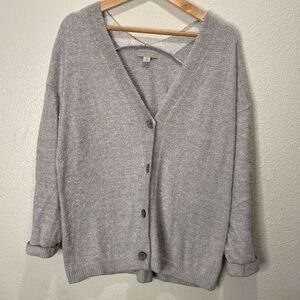 Barefoot Dreams Grey Women’s Cozy Chic V Back Cardigan Size Medium